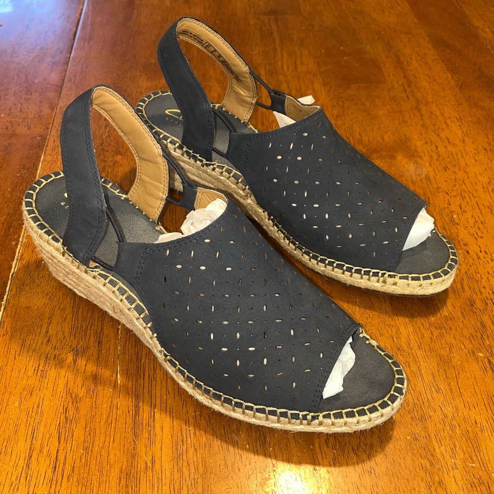 Clarks Blue Platform Sandal